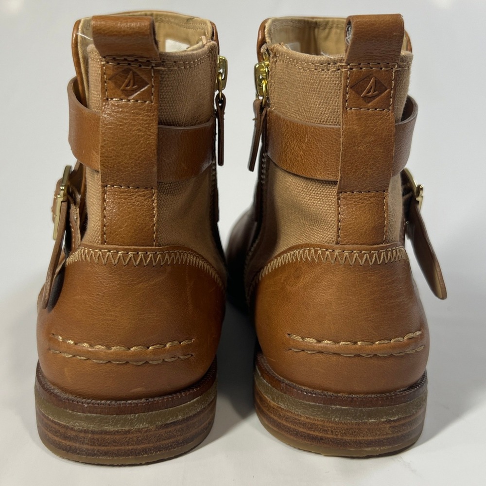 SPERRY Ankle Strap Boots Women's 10 Brown Leather Casual Moto Coastal Prep‎ - Picture 7 of 9
